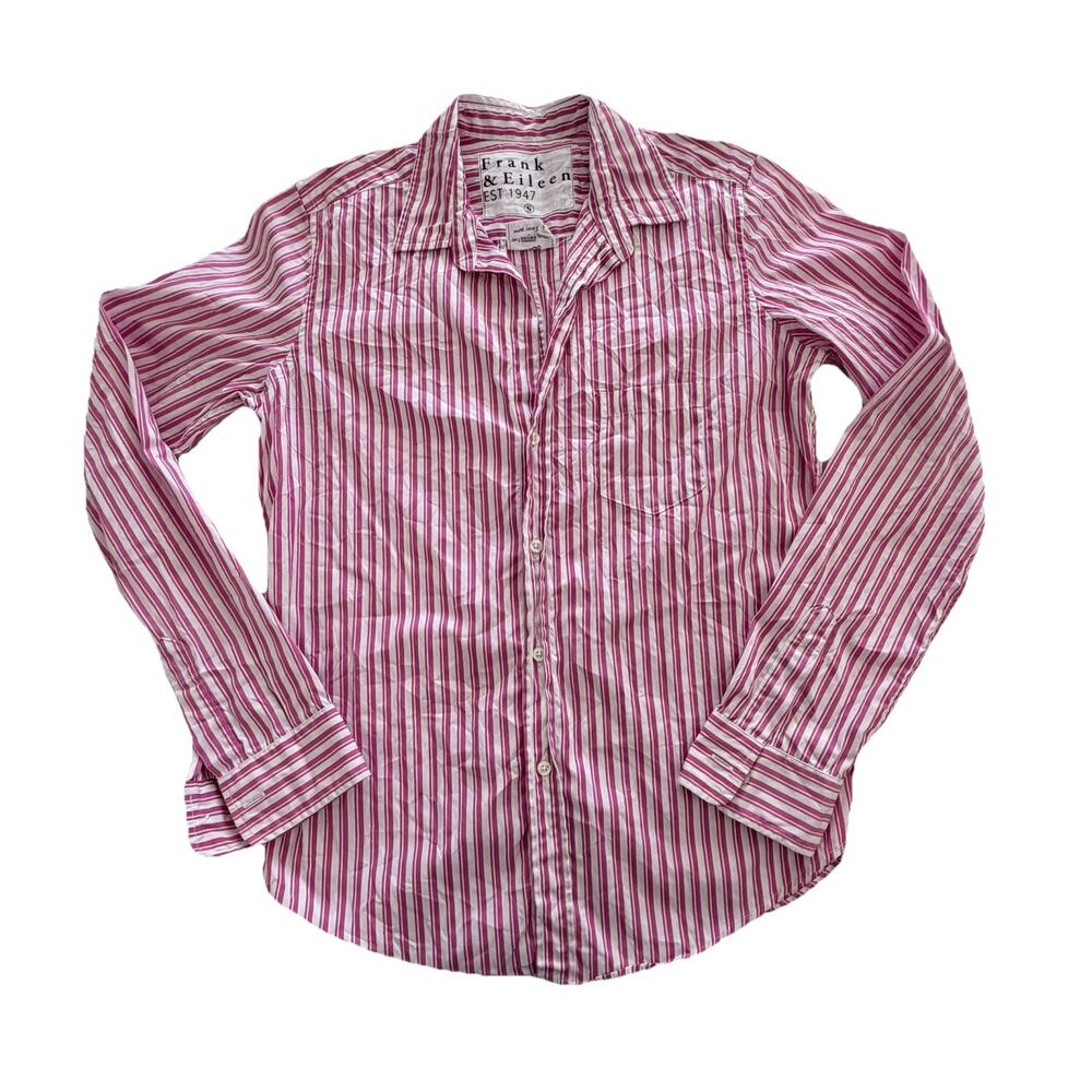 Frank & Eileen Womens Pink Striped Barry Button Down Shirt S Womens EUC
